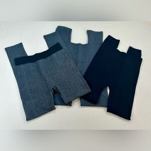 Bundle of three pairs of lined footless tights M/L textured and pattern